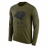 Men's Carolina Panthers Nike Salute to Service Sideline Legend Performance Long Sleeve T-Shirt Olive,baseball caps,new era cap wholesale,wholesale hats